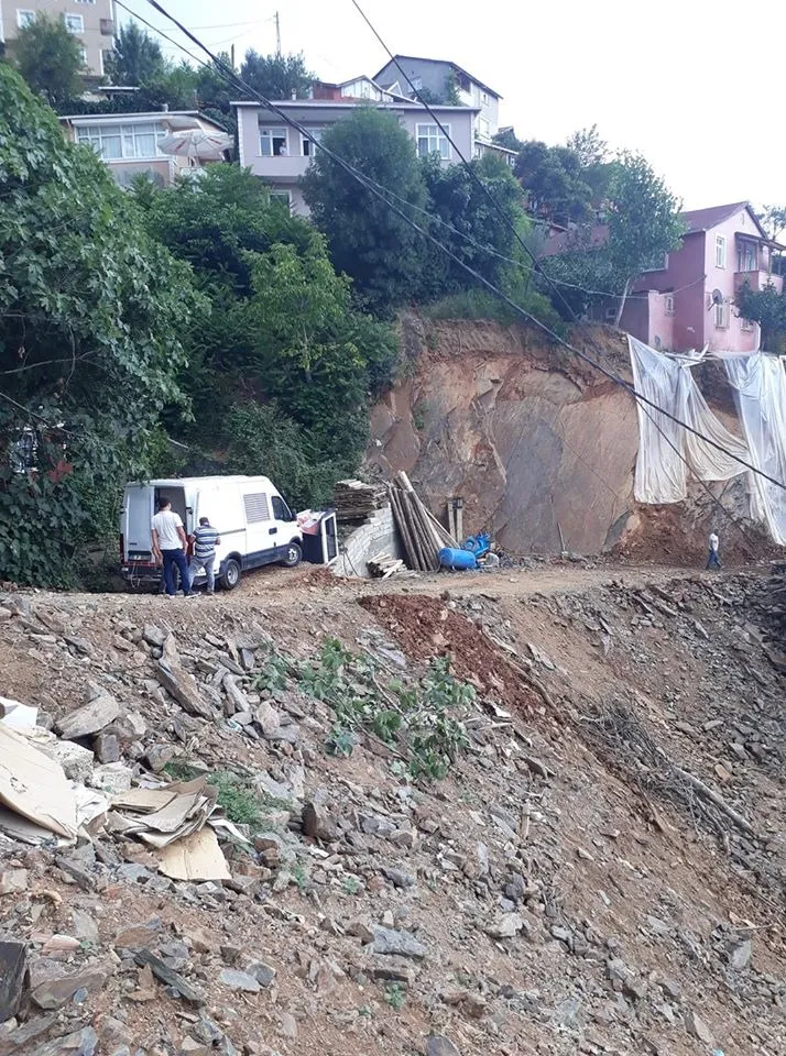 Beykoz Belediyesi istinat duvarı çalışması